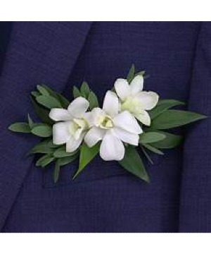 WHITE ORCHID  POCKET BOUT PROM