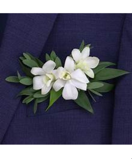 WHITE ORCHID  POCKET BOUT PROM