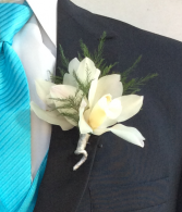 White Orchid Boutonniere