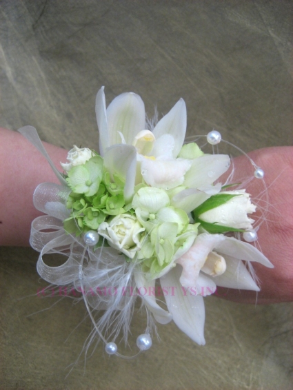 White Orchid Corsage  WRIST CORSAGE