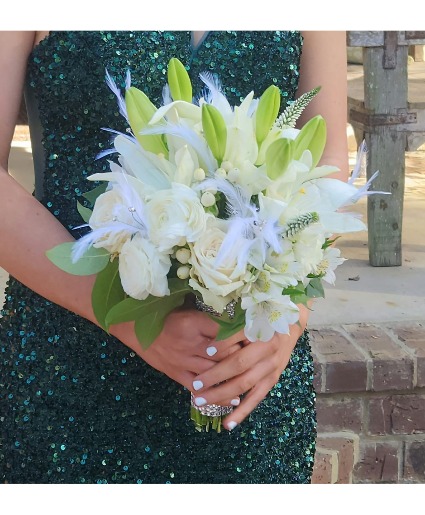 White prom bouquet  