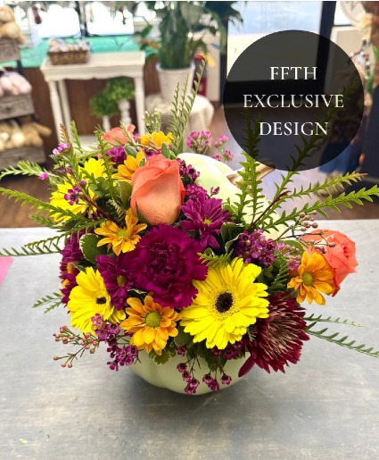 Sage Pumpkin Splendor Fall Floral Arrangement