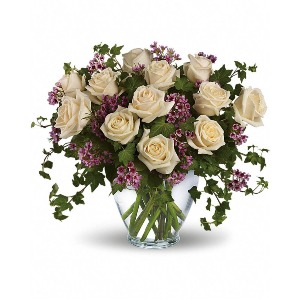Romantic White Roses Dozen Roses