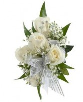 WHITE ROSE BLIZZARD WRIST CORSAGE