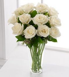 White Rose Bouquet 1 Dozen Roses in Oakdale, NY | Posh Floral Designs Inc.