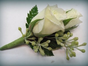 White Rose Boutonniere 
