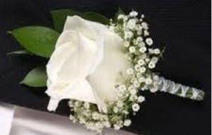 White Rose Boutonniere 