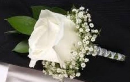 White Rose Boutonniere 