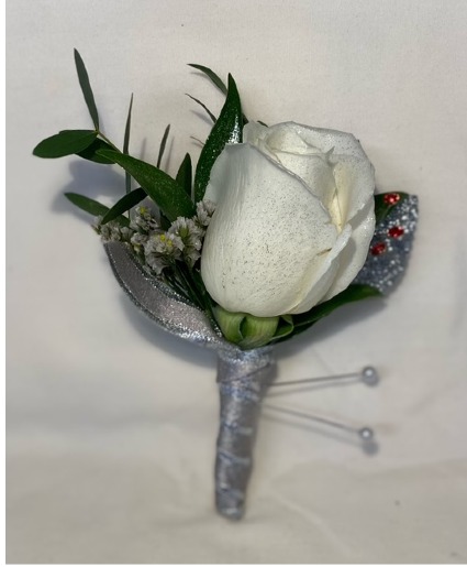 White Rose Boutonniere 