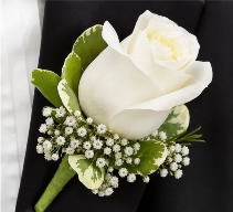 White Rose Boutonniere  