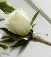 White Rose Boutonniere Boutonniere