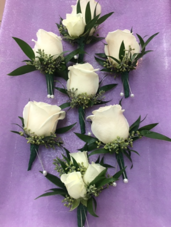 White Rose Boutonniere Boutonniere