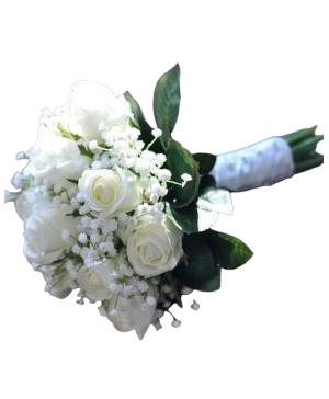 White Rose Bridal Bouquet 