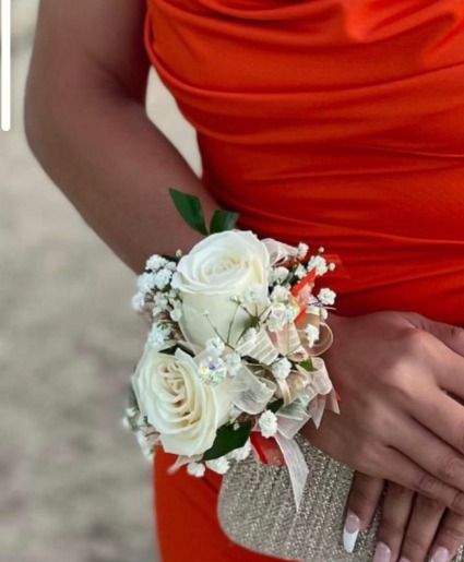 White Rose Double Corsage Corsage