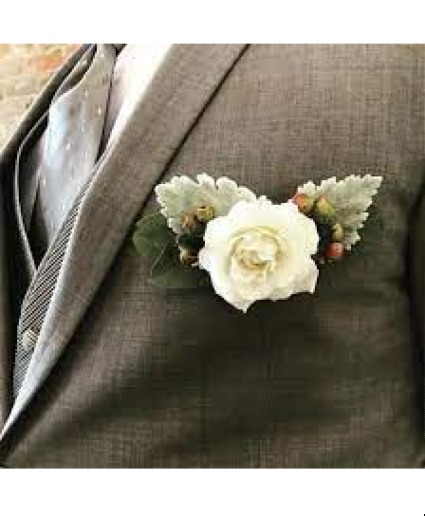 White Rose Pocket Square 