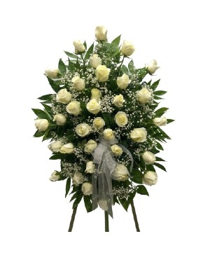 White Rose Standing Spray sympathy 