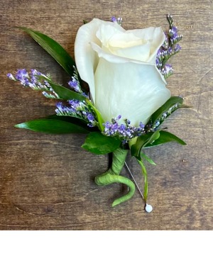 Classic White Rose Boutonniere