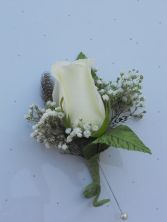 White Rose with Feathers  