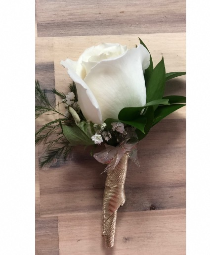 White Rose with Gold Accent 