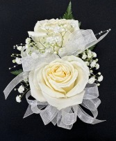 DOUBLE WHITE ROSE CORSAGE