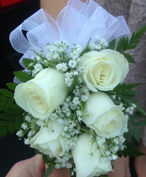 White Rose Wrist Corsage  Wrist Corsage