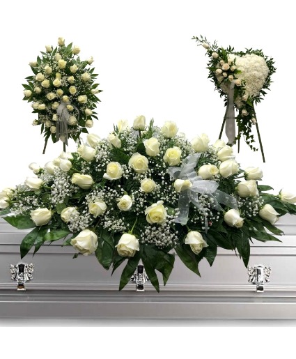 White Roses 3 Piece Set 