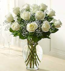 Dozen White Roses 