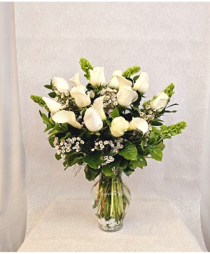 WHITE ROSES & CALLA  LILIES 