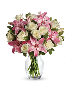 White roses and Lilies bouquet 