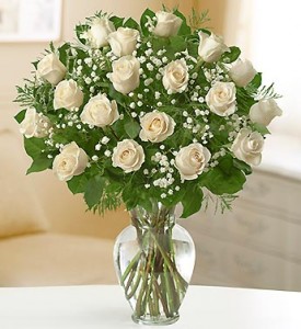 White Roses, Sorority Special! 12,18, or 24 Roses.    18 Roses Shown in Gainesville, FL | PRANGE'S FLORIST- Sara & Lilli V