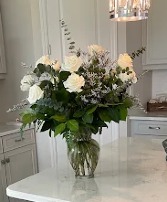 White Roses Vased Arrangement