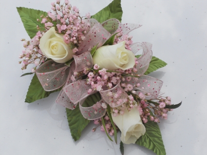 White Roses with Pink  