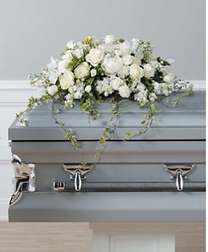 White Serenity Casket Spray Casket Spray