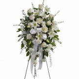 White Serenity Standing Spray Funeral 