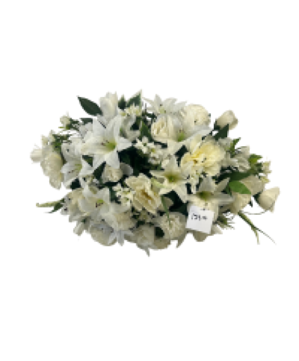 White  Silk Tombstone Saddle 
