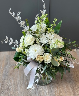 White & Silver Anniversary Arrangement  