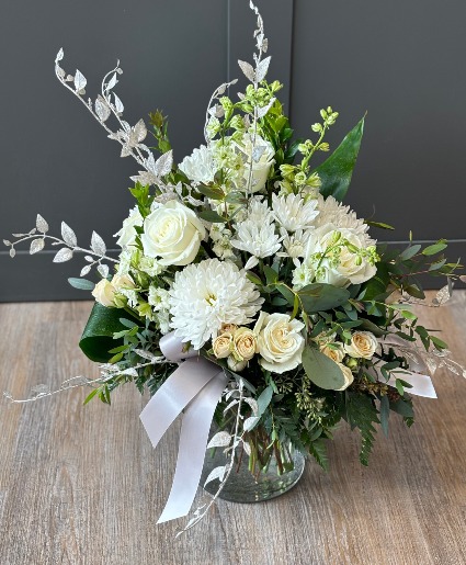 White & Silver Anniversary Arrangement  