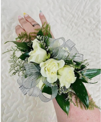 White & Silver Wristlet  Prom 