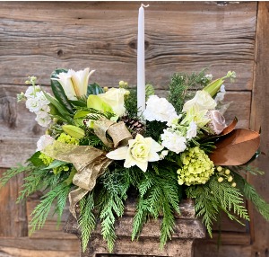 White Snow Christmas Centerpiece  Centerpiece