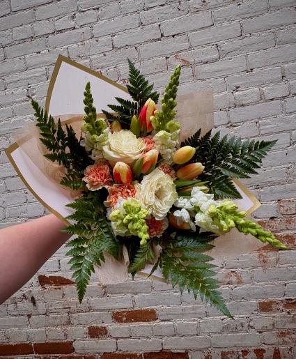 White Sorbet Cut & Wrapped Bouquet