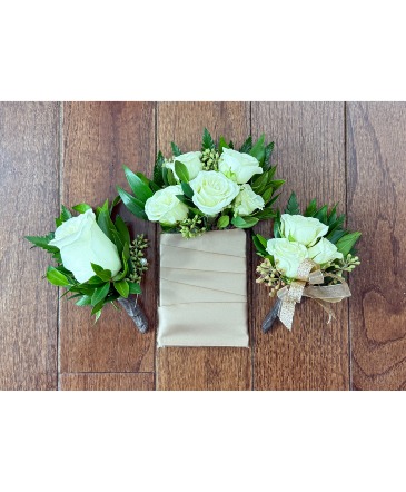 White Spray Rose Boutonnieres  in Webb City, MO | WEBB CITY FLORIST & GREENHOUSE