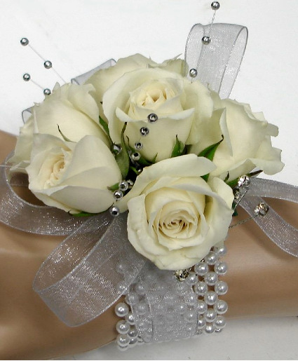 White Spray Rose Corsage 