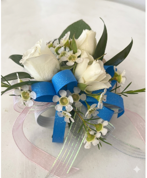 White Spray Rose Corsage 