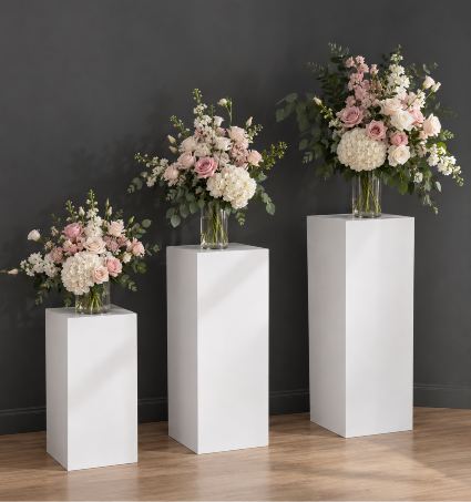 White Square Plinth Rentals 