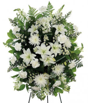 White Standing Funeral Spray