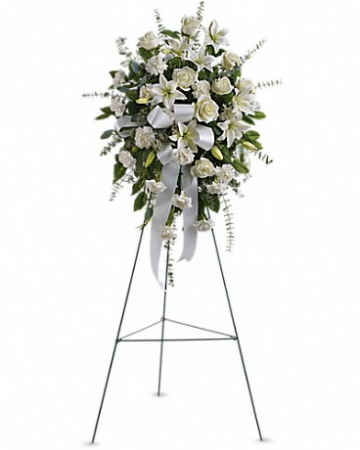 White Standing Spray Funeral Spray