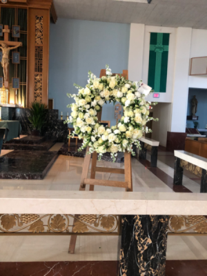  White standing  Wreath Funeral Flowers  Roma Florist Free Delivery order online