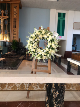 White standing  Wreath Funeral Flowers  Roma Florist Free Delivery order online