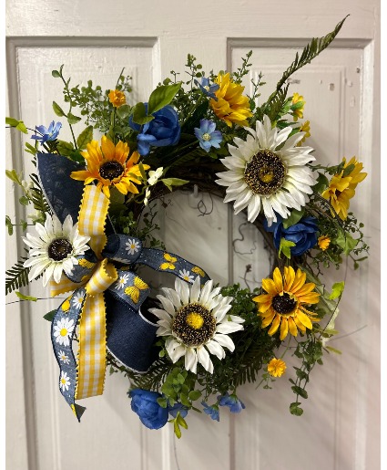 White sunflower Wreath 