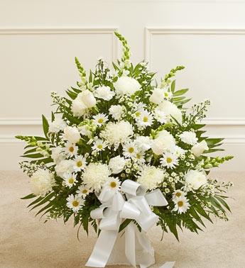 White Sympathy Floor Arrangement 